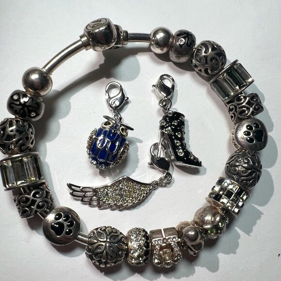 Authentic Swarovski Never Worn Pandora Charm Bracelet - Picture 1 of 15